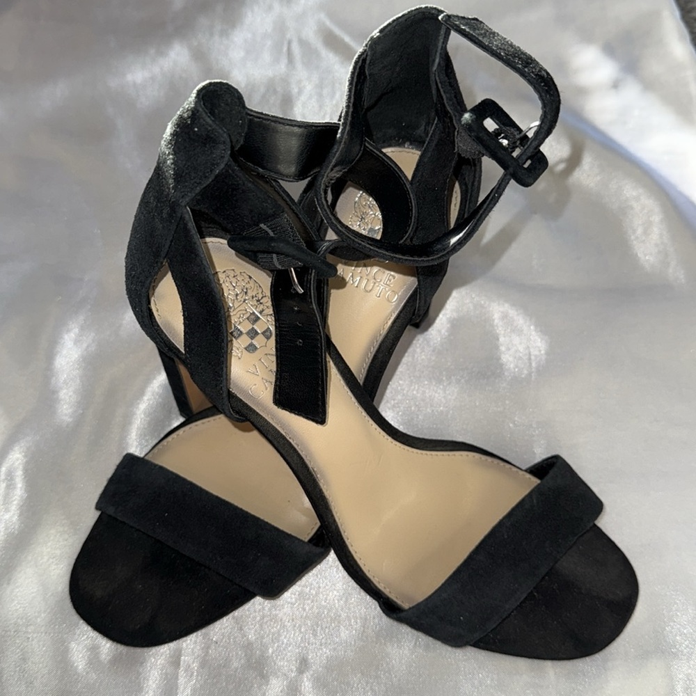 Vince Camuto - Black Buckle Strap Heels - 3 inch Heel